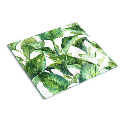 Glass kitchen board Leaves of tropical plants