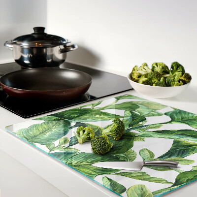 Glass kitchen board Leaves of tropical plants