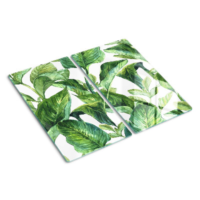 Glass kitchen board Leaves of tropical plants