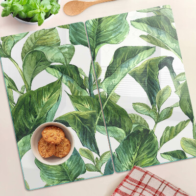 Glass kitchen board Leaves of tropical plants