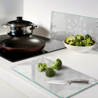 Glass chopping board Floral pattern with leaves