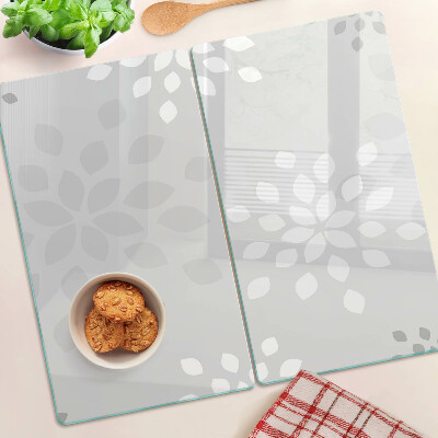Glass chopping board Floral pattern with leaves