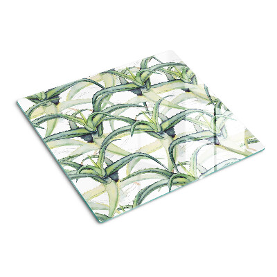 Glass kitchen board Watercolor style plant leaves