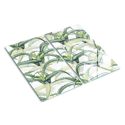 Glass kitchen board Watercolor style plant leaves