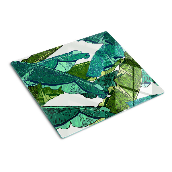Glass kitchen board Palm leaves in shades of green