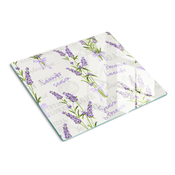 Glass kitchen board Lavender and Provençal Lettering
