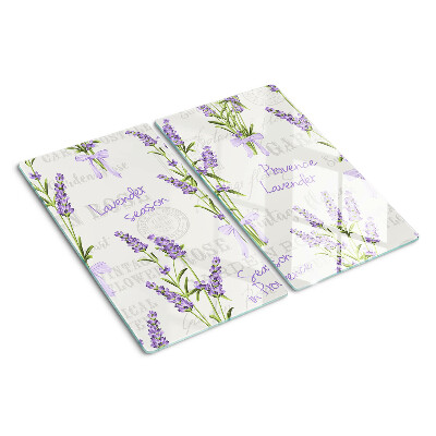 Glass kitchen board Lavender and Provençal Lettering