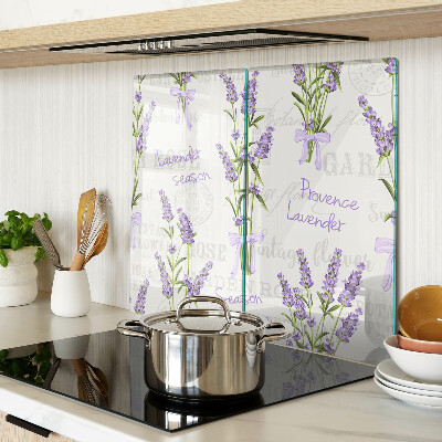 Glass kitchen board Lavender and Provençal Lettering