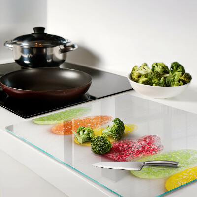 Glass chopping board Sweets in rainbow colors