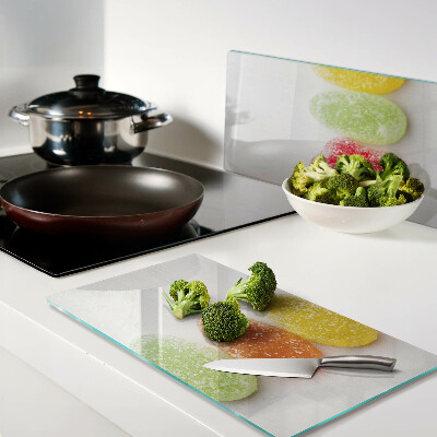 Glass chopping board Sweets in rainbow colors
