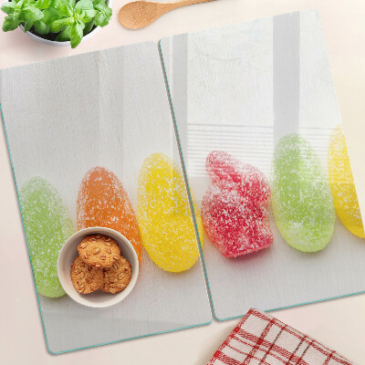 Glass chopping board Sweets in rainbow colors