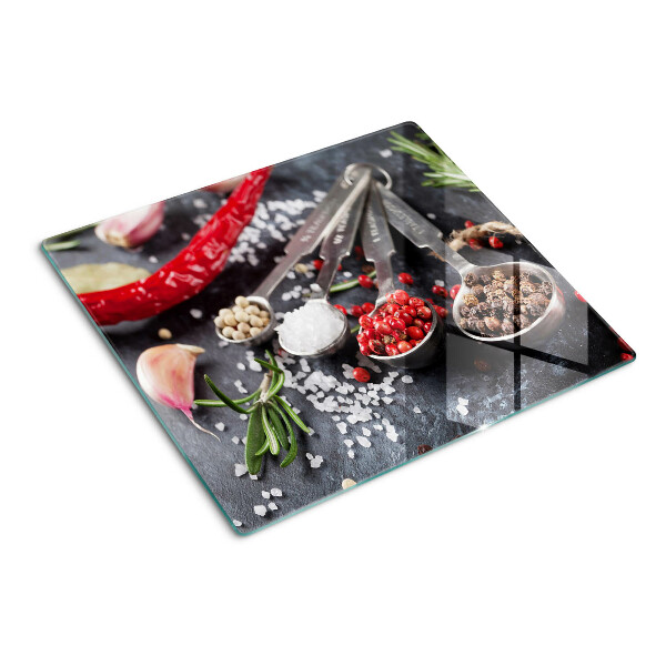 Glass chopping board Spices and herbs
