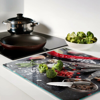 Glass chopping board Spices and herbs