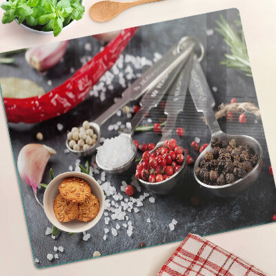 Glass chopping board Spices and herbs