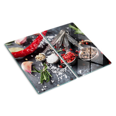 Glass chopping board Spices and herbs