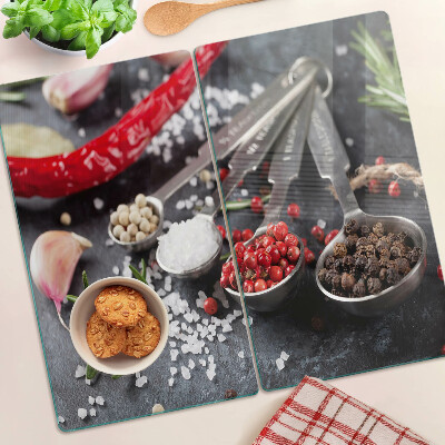 Glass chopping board Spices and herbs