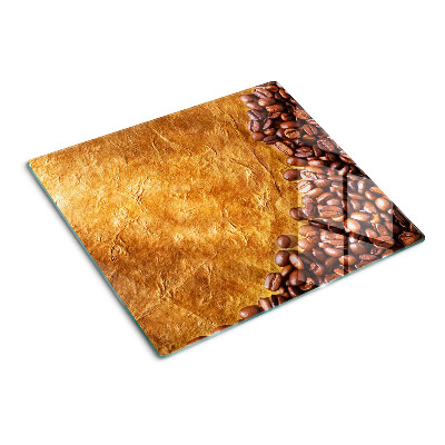 Glass kitchen board Coffee and leather pattern