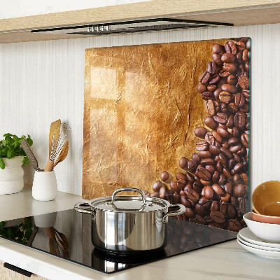 Glass kitchen board Coffee and leather pattern