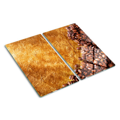 Glass kitchen board Coffee and leather pattern