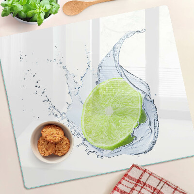 Glass kitchen board Lemon in water