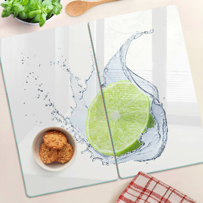 Glass kitchen board Lemon in water