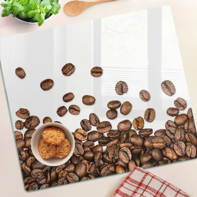 Glass chopping board Coffee beans