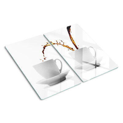 Glass kitchen board Coffee in cups