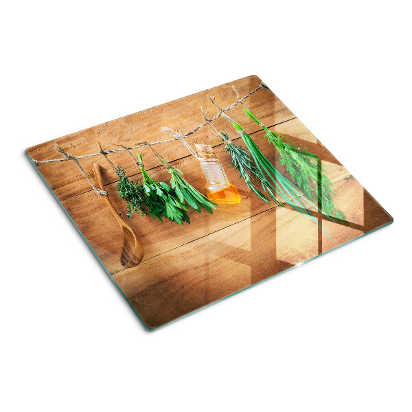Glass kitchen board Herbs in the kitchen