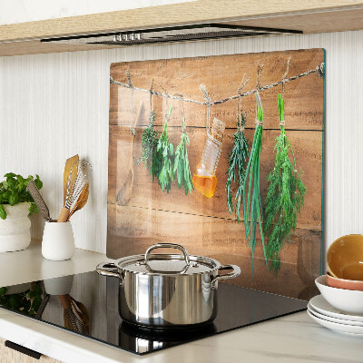 Glass kitchen board Herbs in the kitchen