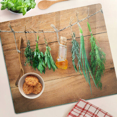 Glass kitchen board Herbs in the kitchen