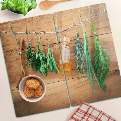 Glass kitchen board Herbs in the kitchen