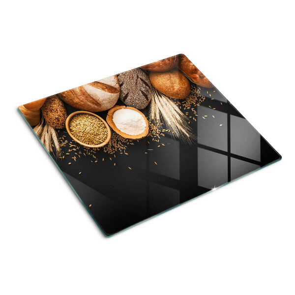 Glass kitchen board Bread and grains