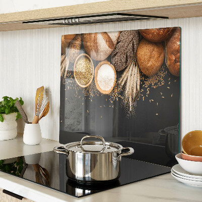 Glass kitchen board Bread and grains