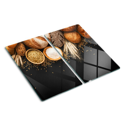 Glass kitchen board Bread and grains