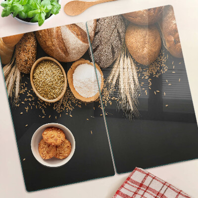 Glass kitchen board Bread and grains