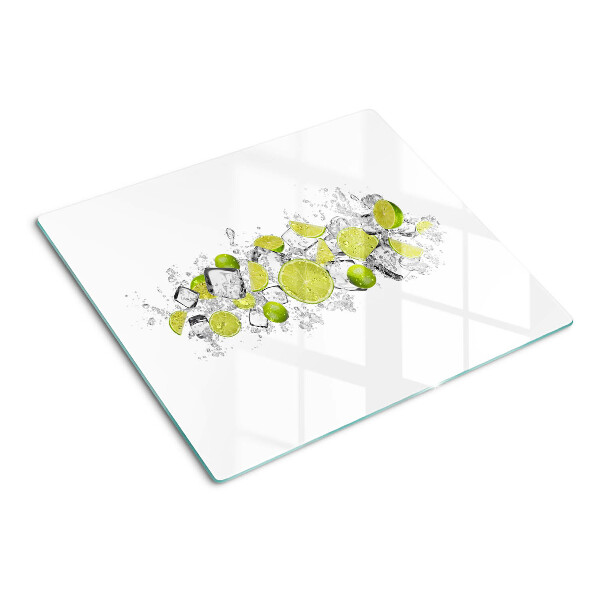 Glass kitchen board Lemons and ice