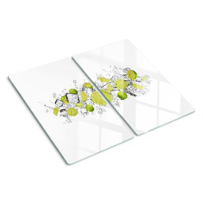 Glass kitchen board Lemons and ice