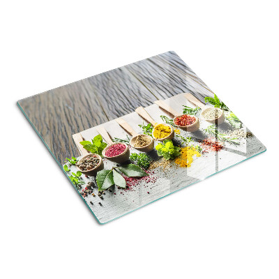 Glass chopping board Spices and herbs