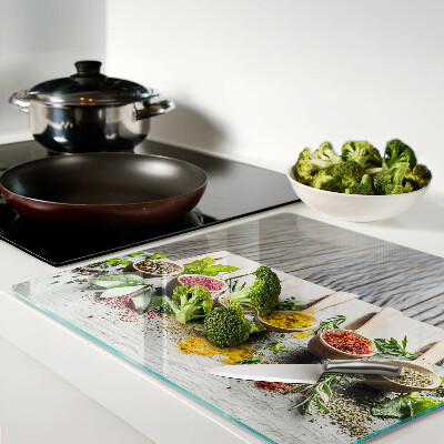 Glass chopping board Spices and herbs