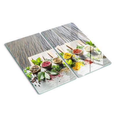 Glass chopping board Spices and herbs