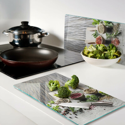 Glass chopping board Spices and herbs