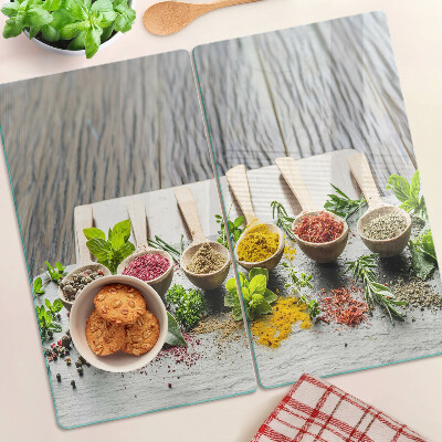 Glass chopping board Spices and herbs