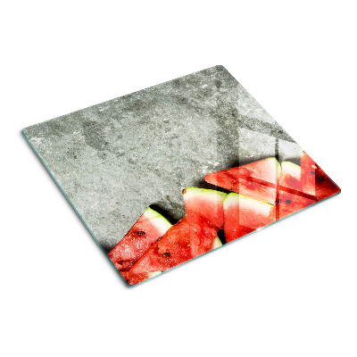 Glass kitchen board Watermelon slices on a gray background