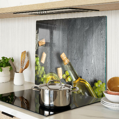 Glass chopping board Wine and grapes