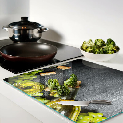 Glass chopping board Wine and grapes