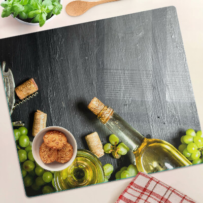 Glass chopping board Wine and grapes