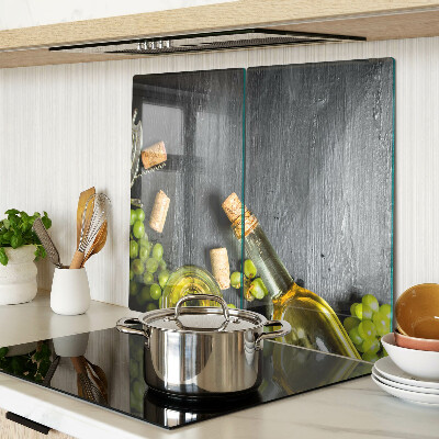 Glass chopping board Wine and grapes