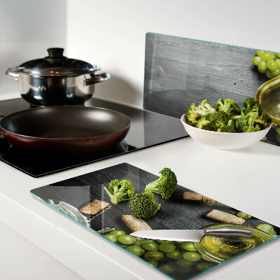 Glass chopping board Wine and grapes