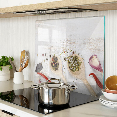 Glass kitchen board Spices and herbs