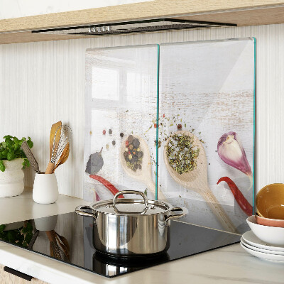 Glass kitchen board Spices and herbs